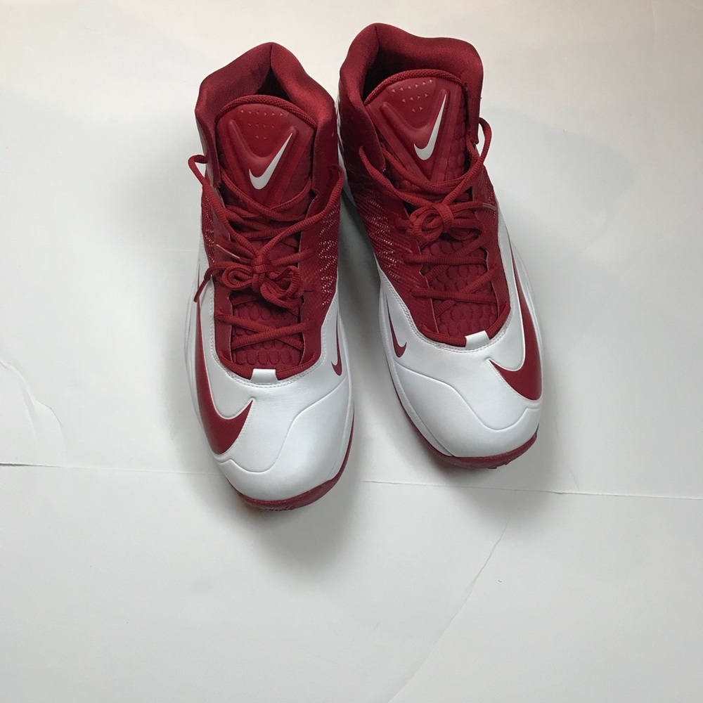 Nike Red and White Cleats size 15